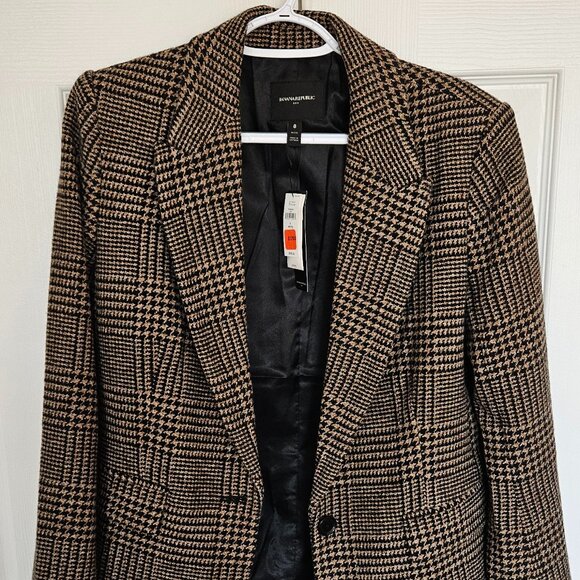 Banana Republic Wool Blend Plaid Blazer 8 Petite - Picture 6 of 9
